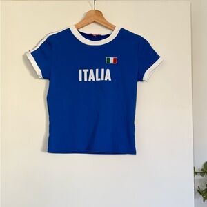 Italia Baby Tee Y2K Blue Ringer Italian Flag
Soccer Small